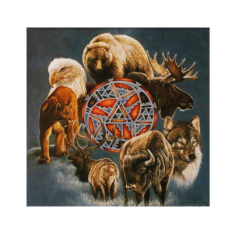 Animal Spirit Circle Giclee Paper Print