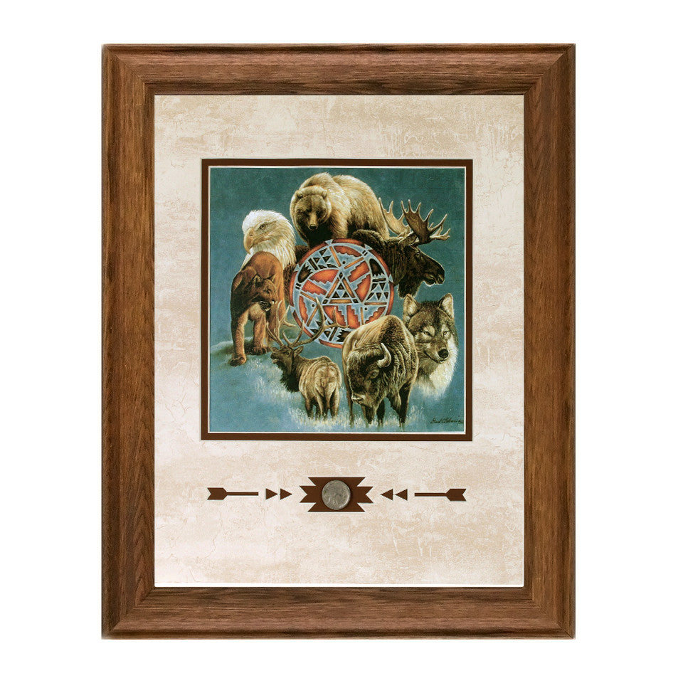 Framed Animal Spirit Circle Showcase Print