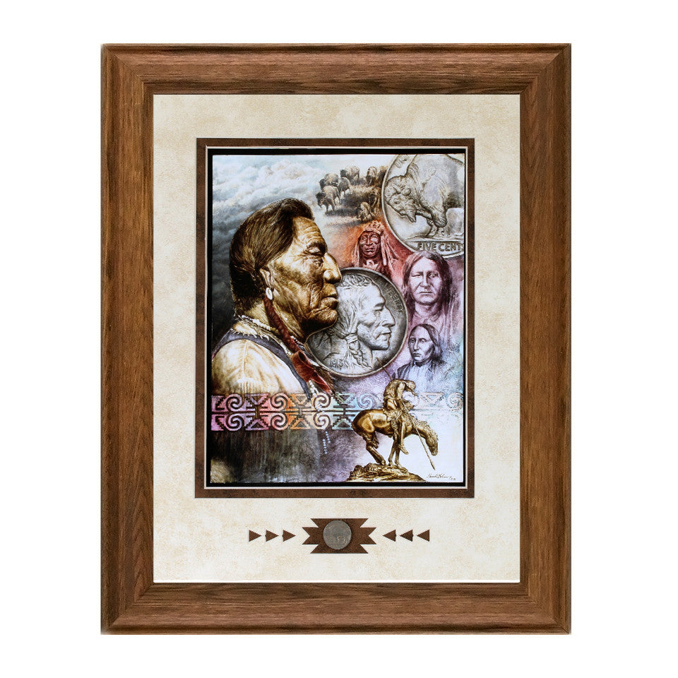 Framed Five Cent Peace Showcase Print