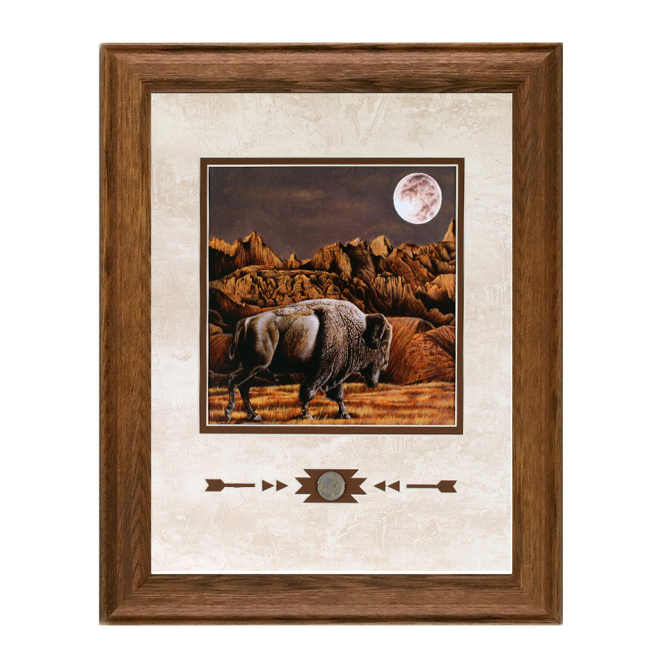 Framed Buffalo Moon Rising Showcase Print